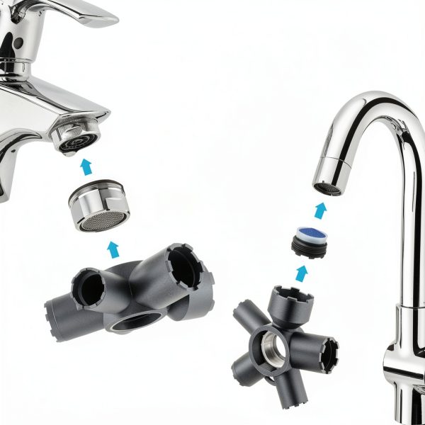 Faucet Aerator Key Enhon 10 in 1 ABS Gray Tool-7