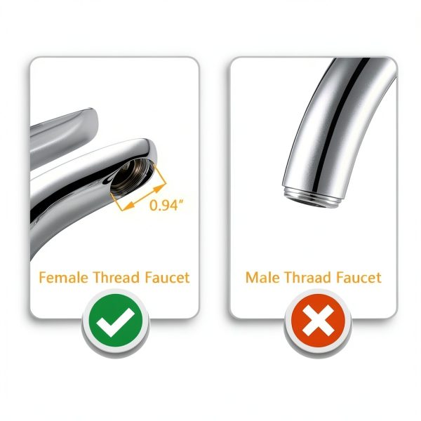 Alamic Faucet Aerator Chrome Brass Water Saving Kitchen-5