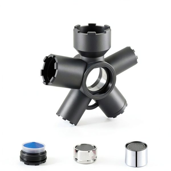 Faucet Aerator Key Enhon 10 in 1 ABS Gray Tool-1