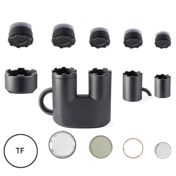 Faucet Aerator Key Enhon 10 in 1 ABS Gray Tool-3