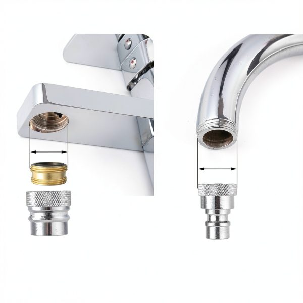 iFealClear Faucet Adapter Brass Chrome Dishwasher Quick-5