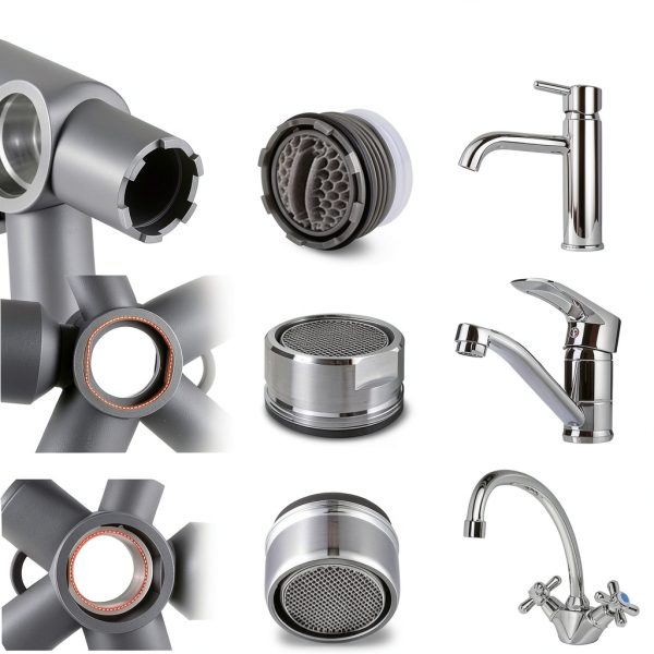 Faucet Aerator Key Enhon 10 in 1 ABS Gray Tool-2