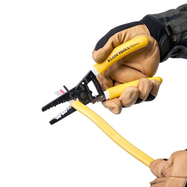 Klein Tools K1412 Yellow/White Wire Stripper for NM‑B Cable, Ergonomic-8