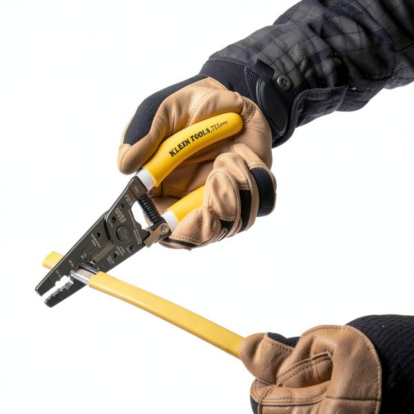 Klein Tools K1412 Yellow/White Wire Stripper for NM‑B Cable, Ergonomic-7