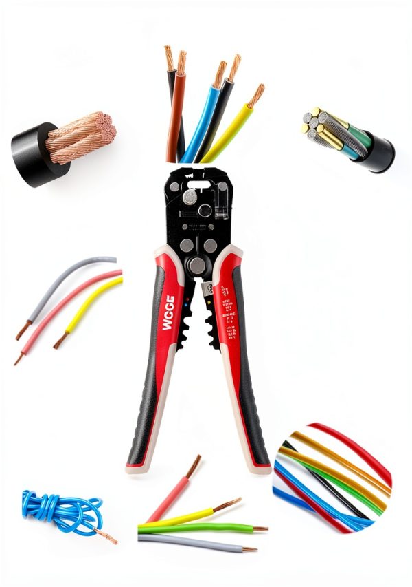 WGGE Wire Stripper Tool Multi‑Function AWG 10‑24 Red/Black Model-4