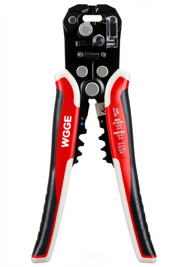 WGGE Wire Stripper Tool Multi‑Function AWG 10‑24 Red/Black Model-7