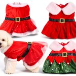 Dog Christmas Dress Set by ChezAbbey – Red Belt & Green Sequin Skirt-0