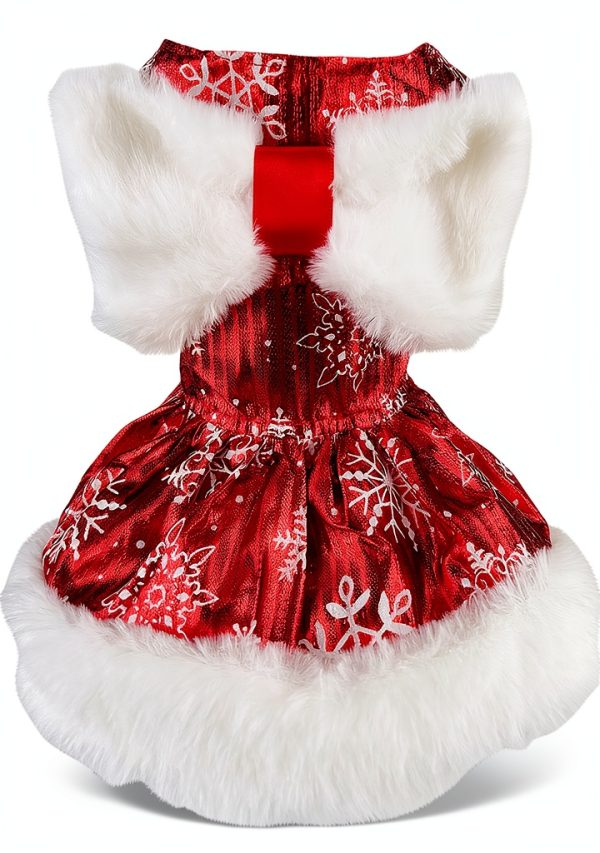 Snowflake Dog Christmas Dress by MuYaoPet Red Snowflake L Dog Dress-0