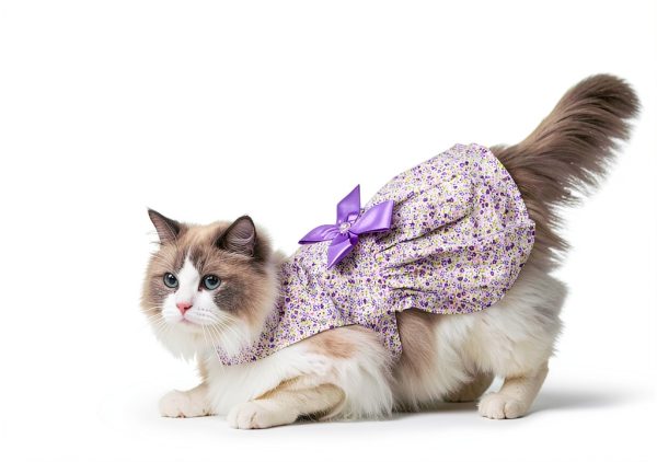 Floral Print Dog Dress by MSNFOASM Satin Bow Pearl Trim Small Size-8
