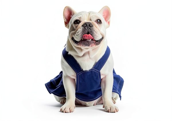 Denim Dog Dress by ANIAC Small Blue Dress with Bow Knot and D‑Ring-5