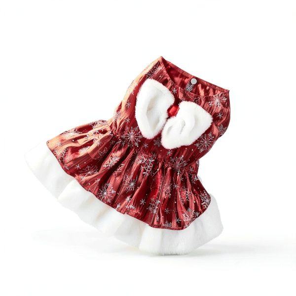 Snowflake Dog Christmas Dress by MuYaoPet Red Snowflake L Dog Dress-5