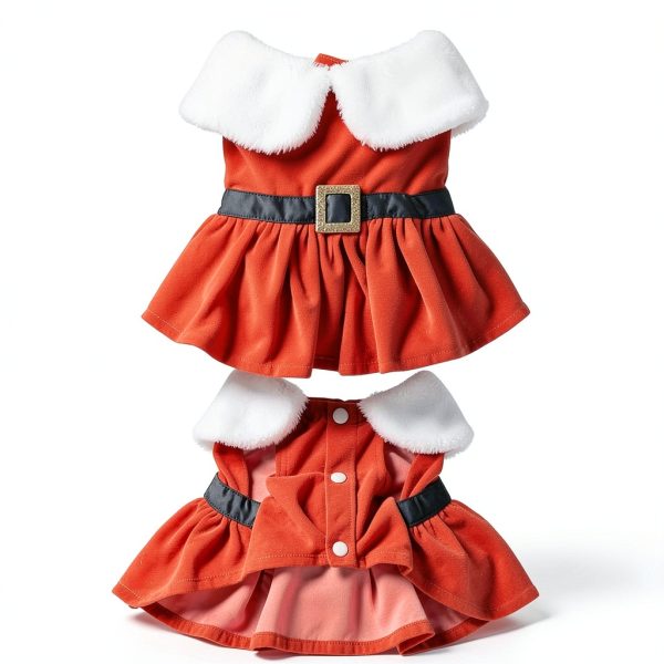Dog Christmas Dress Set by ChezAbbey – Red Belt & Green Sequin Skirt-3