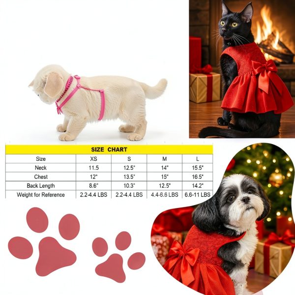 Kirei Sui Rosettes Dog Dress M Red-1
