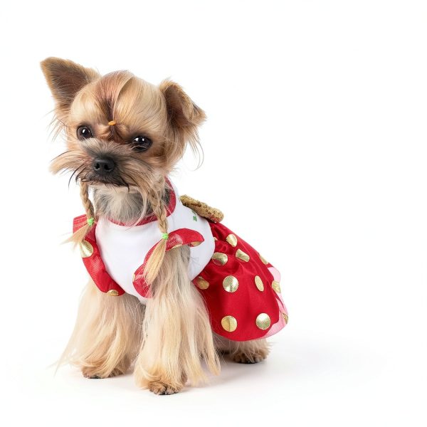 Yikeyo Dog Christmas Outfit Holiday Dress Lightweight Bowtie Red-4