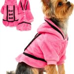 Puppy Sweaters Small Dog Dress Warm Fleece Pink Bowtie Hoodie X-Small-0