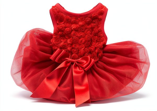 Kirei Sui Rosettes Dog Dress M Red-0