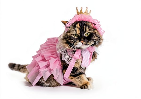 Dog Dresses TAPBULL Fashion Pet Dress Pink Small Striped Mesh Princess-4