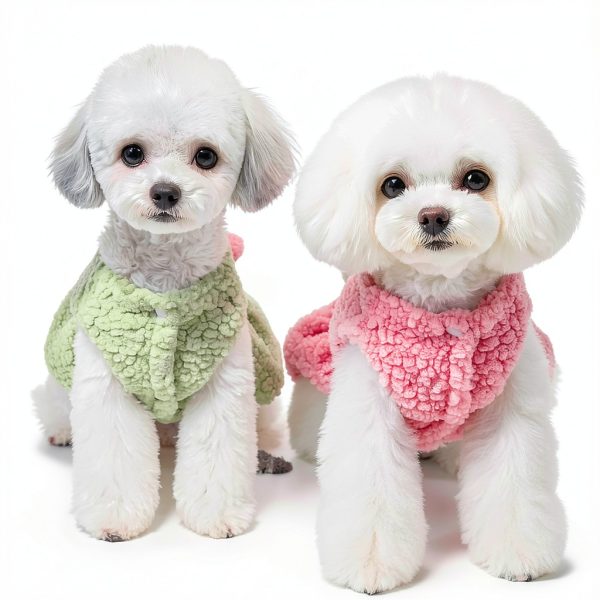 Dog Sweater Dress Jecikelon Warm Clothing with Bow Tie Green Small-3