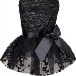 CuteBone Dog Dress Small Puppy Tutu Lotus Pink Embroidered Model DD15M-0
