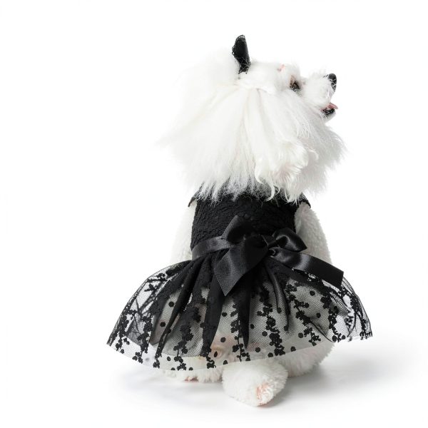 CuteBone Dog Dress Small Puppy Tutu Lotus Pink Embroidered Model DD15M-4
