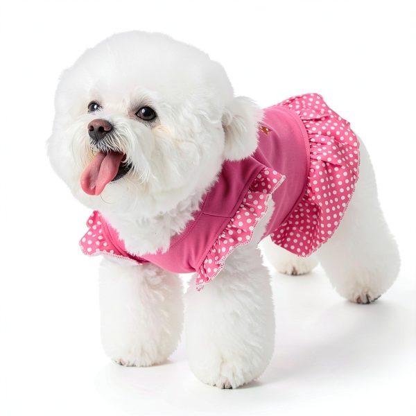 XPUDAC 4 Pack Pet Dog Dress Dog Clothes Girl Puppy Shirt Yorkie Clothes Cute Doggie Dress Pet Apparel for Small Dogs and Cats (Pink Angel, Small(4.5-8lbs))-2